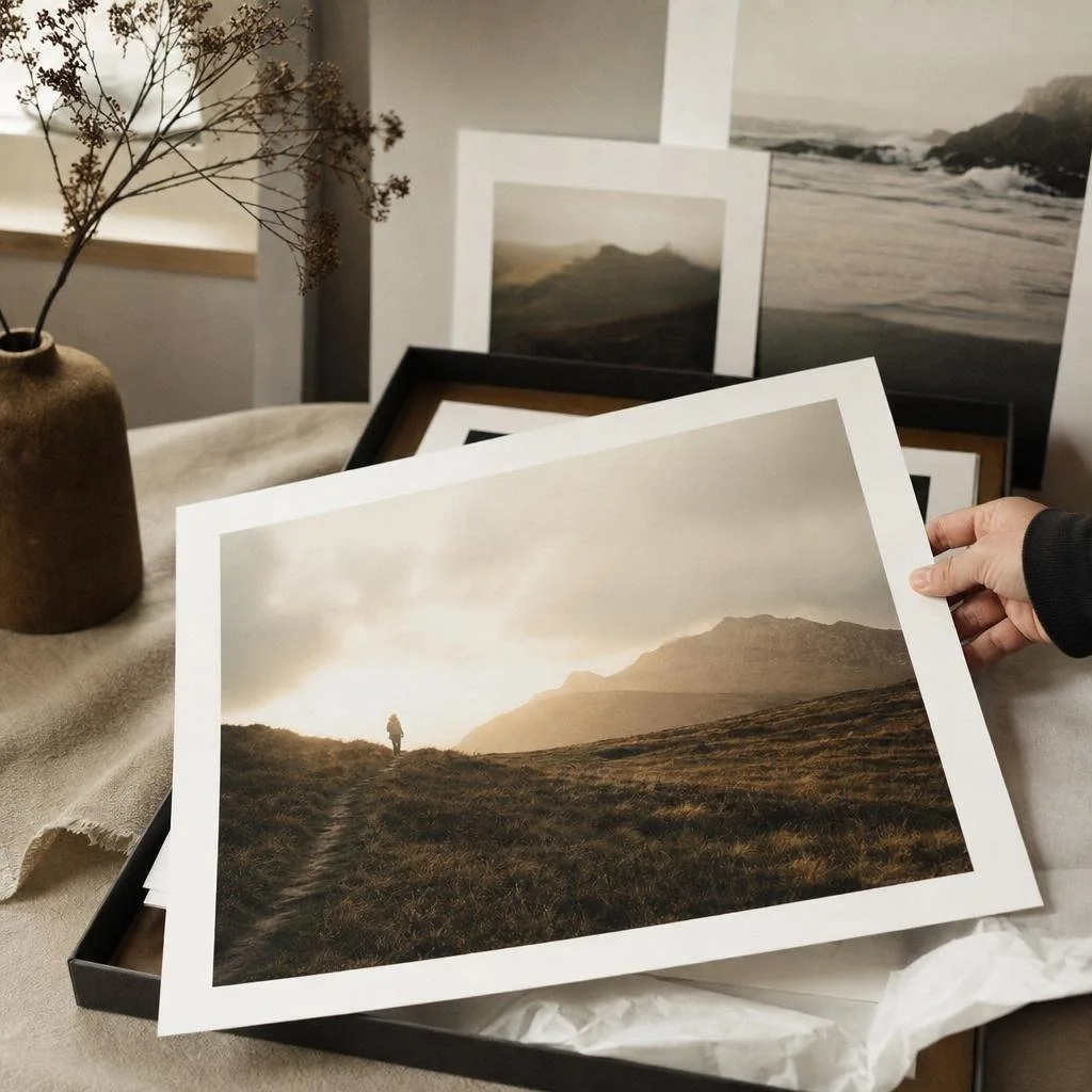 Open-edition landscape print in soft first light